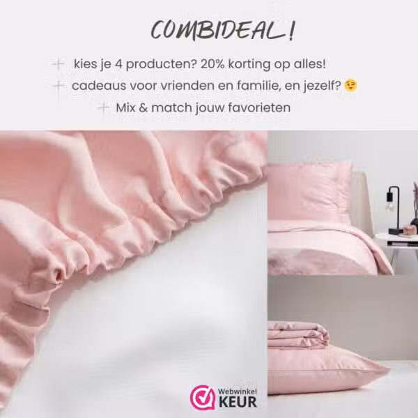 bamboe hoeslaken roze
